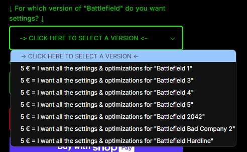 ALL BATTLEFIELD GAMES - OPTIMIZED SETTINGS COLLECTION by p0NDENUSH - product screenshot