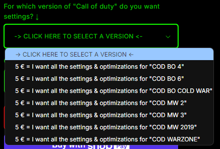 ALL CALL OF DUTY GAMES - OPTIMIZED SETTINGS COLLECTION by p0NDENUSH - product screenshot
